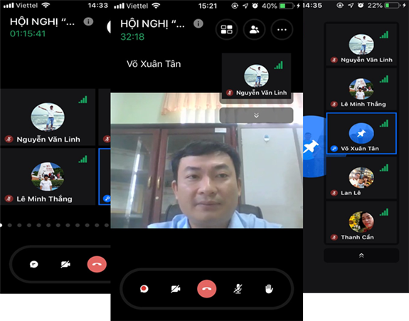 Hình: Ông Võ Xuân Tân- GĐ Trung tâm Khuyến nông và DVNN phát biểu chỉ đạo tại các buổi họp trực tuyến
