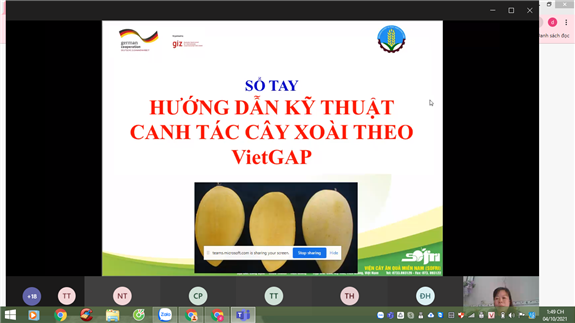 Viện cây ăn quả miền Nam tập huấn về Kỹ thuật canh tác xoài theo VietGAP